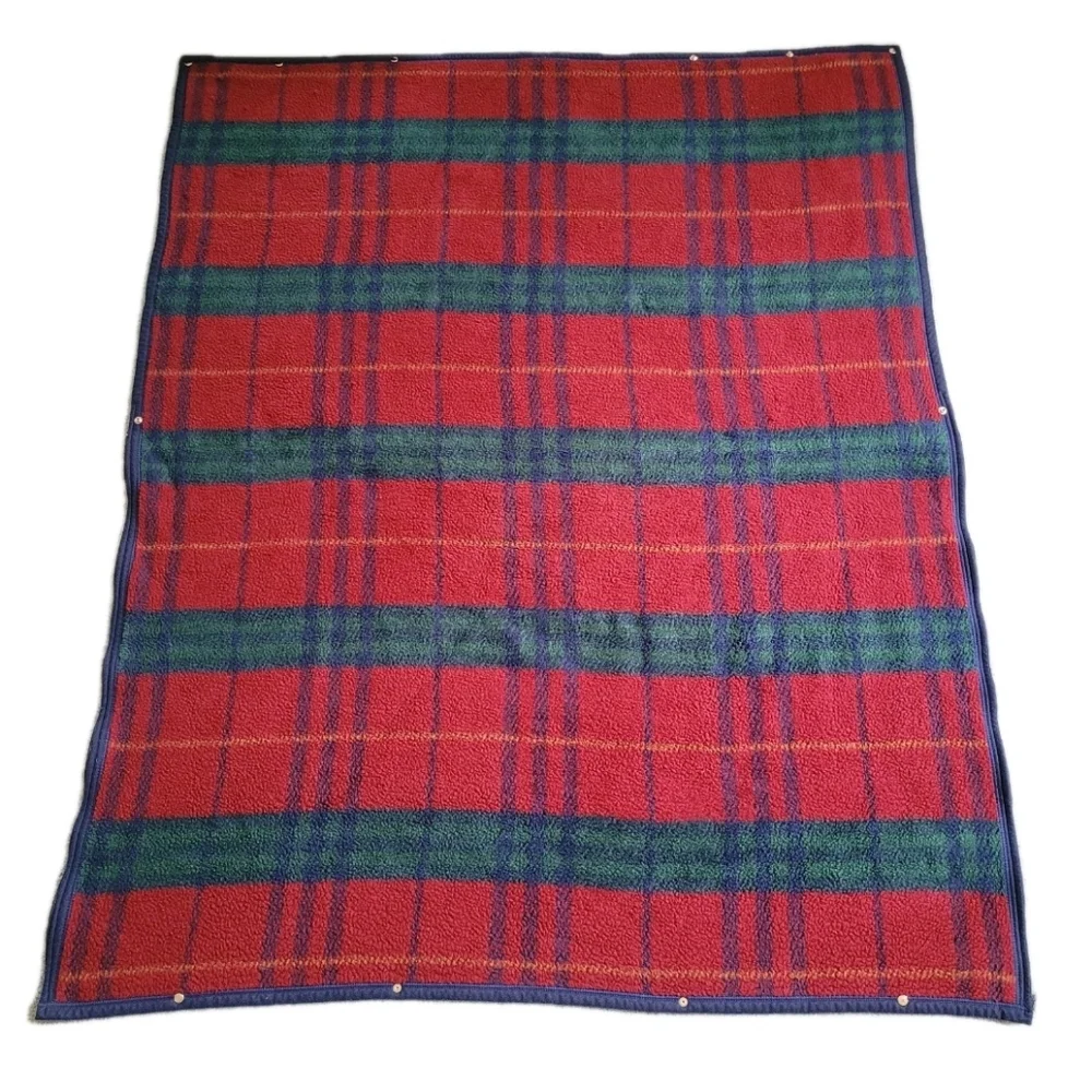Biederlack Cuddle Wrap Throw Blanket Plaid Snap Zip Up Wearable Snuggie 50x60